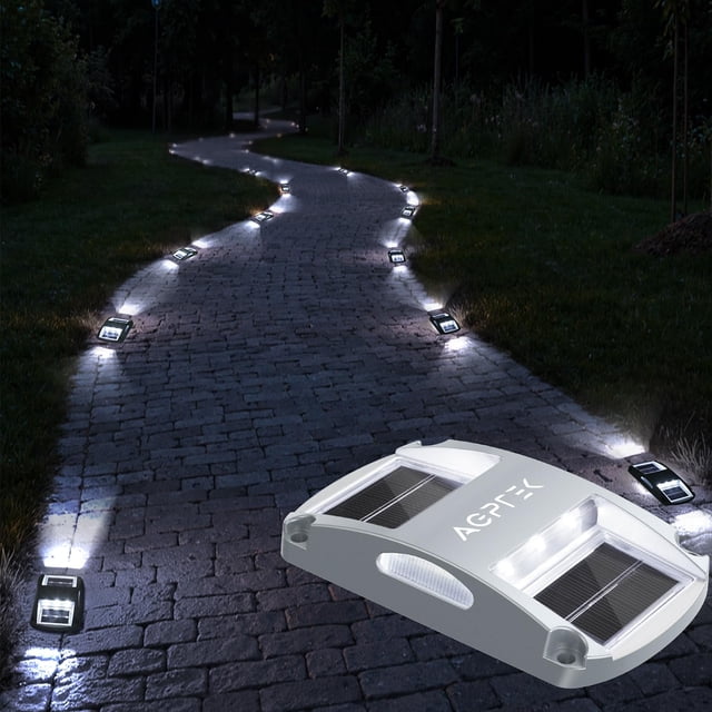 Luces solares para entrada AGPTEK, paquete de 20, impermeables (blancas)