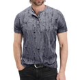 thumbnail image 1 of Hiiyo Men's Ripped Short Sleeve T Shirt, Navy, 1 of 4