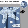 thumbnail image 5 of Kitchen Curtains 36 Inch Short - 3 Panel Set, Nautical Starfish Beach Seashell Mermaid Theme, Rod Pocket Window Curtain for Tropical Farmhouse, Easy Wash, 5 of 6