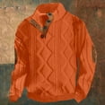 thumbnail image 2 of GJSYRH Mens Cable Knit Pullover Sweater Casual Long Sleeve Stand Collar Button Knitted Sweaters Orange M, 2 of 3