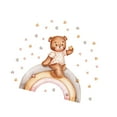 thumbnail image 2 of de pared de oso, papel tapiz de PVC, regalo de fiesta, decoración de pared, mural artístico, calcomanía de pared para guardería, estrella, 2 of 9