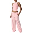 thumbnail image 6 of Top-kevin Women's 2 Piece Outfits Lounge Sets Sleeveless Tank Tops Wide Leg Pants Sets Tracksuits Sets, 6 of 9
