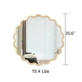 thumbnail image 3 of Tcbosik Round Mirror, 36 inch Wavy Vanity Mirror with Wood Frame, Wall Mounted Mirror Decorative, Natural, 3 of 8