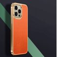 thumbnail image 1 of Phone Case for Iphone 14 15 plus pro max Cross grain genuine leather phone case, 1 of 3