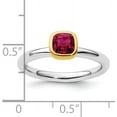 thumbnail image 5 of Sterling Silver Stackable Expressions w/Gold-plated Cr. Ruby Ring - Ring Size 5.0, 5 of 8