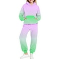 thumbnail image 4 of Mifsaly Kids Sweatsuit 2 Piece Gradient Boys Girls Matching Tracksuit Set Fashion Valentine Hoodie Teen Hooded Sweatshirt Running Daily Wide Leg Joggers with Pockets Spring Fall Unisex Tween Outfits, 4 of 6