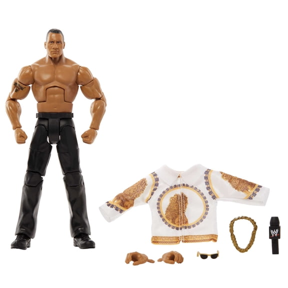 WWE The Rock Elite Collection Action Figure, 6-inch Posable Collectible