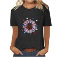 thumbnail image 1 of Tops Cortos para Mujeres Día de la Independencia Patriótica Impreso Cuello Redondo, Camiseta de Manga Corta Casual para la Primavera, Verano Y Fiesta, 1 of 4
