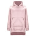 thumbnail image 6 of BLVB Oversized Sweatshirt for Women Long Sleeve Solid Color Hoodies Side Slit Loose Comfy Hooded Pullover with Pockets, 6 of 7