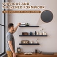 thumbnail image 6 of Floating Shelves For Wall Set Of 3 Black Wood Mounted  23.6 X 6.3 Inch Rustic Display Storage With Invisible Brackets Bedroom Bathroom Living Room Kitchen, 6 of 8