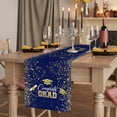 thumbnail image 3 of Blue Gold Graduation Cap Table Runner 16x72 Inch Graduates Celebration Fireworks Classic Cotton Linen Dining Table Runner Ideal for Dresser Kitchen Coffee Tables - Machine Washable, 3 of 9