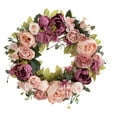 thumbnail image 3 of Peony Wreath Garland Hanging Greenery Leaves Realistic Cloth Material for Outdoor Garden Summer Festival, 3 of 9