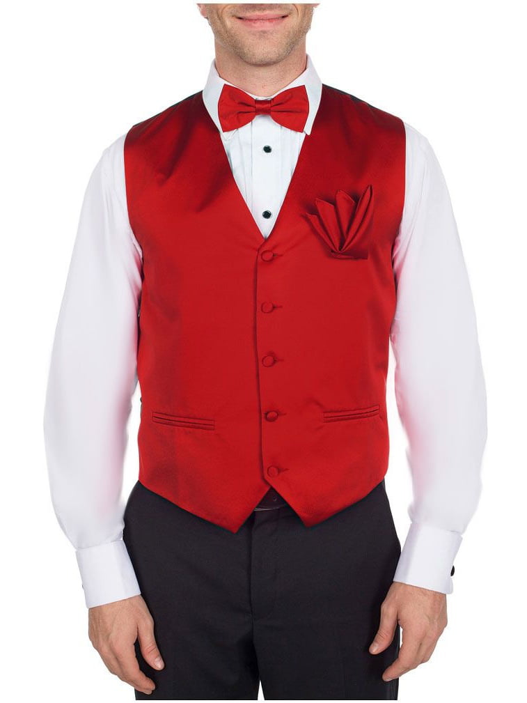Tropical Red Tradewinds Tuxedo Vest and Bowtie 