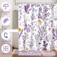 thumbnail image 4 of Dznils Rideau de Douche en Tissu à Motif Floral Violet, Rideau de Salle de Bain Imperméable avec 12 Crochets, 72 Pouces x 72 Pouces, 4 of 11