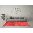 thumbnail image 3 of Ahgly Company Indoor Round Abstract Red Modern Area Rugs, 8' Round, 3 of 4