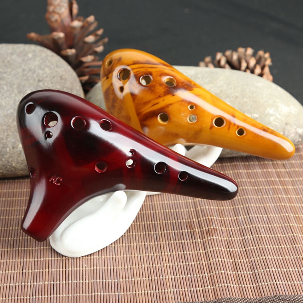 Worgeous 12 Holes Alto Ocarina Music Instrument for Beginner Professional Performer (Yellow)