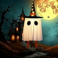 thumbnail image 6 of DAMAI Halloween Hanging Ghosts Decorations Outdoor Indoor, Spooky Glowing Ghost with Witch Hat Striped Stockings High Heels,String Lights 3 Modes Ornaments Patio Yard Front Porch Tree Party, 6 of 6