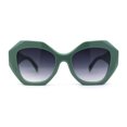 thumbnail image 1 of Womens Geometric Diamond Cut Mod Butterfly Chic Fashion Sunglasses Green Smoke, 1 of 4