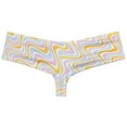 thumbnail image 3 of Botmois Men's Mini Boxer Briefs Soft Stretchy Thongs Comfortable Bikini Underwear Low Rise High-cut Hipster Panties Orange Wave X, 3 of 3