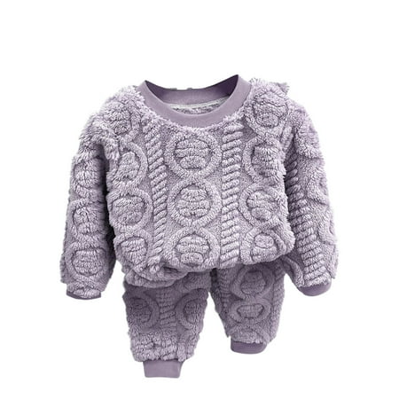

Kaemgyyd Toddler Pajamas Baby Girls Boys 2 Piece Set Clothing Sherpa Long Sleeve Tops and Pants Winter Warm Fleece Lined Pjs Outfit