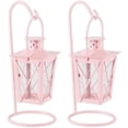 thumbnail image 1 of VERDUGO GIFT Iron Railroad Hanging Lantern Pair, Pink, 1 of 8