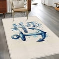 thumbnail image 2 of Coastal Nautical Area Rugs 4'x6', Washable Small Throw Rugs for Office Bathroom, Summer Watercolor Anchor Blue Beige Indoor Outdoor Rug Non-Slip Low Pile Carpet Runner Reversible Floor Mats, 2 of 8