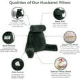 thumbnail image 4 of Husband Pillow - Dark Green Bed Rest Pillow with Arms - Detachable Neck Roll, Removable Covers, 4 of 10