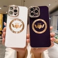 thumbnail image 5 of Compatible with iPhone 13 Pro Max Magnetic Case 6.7 Inch,with Wings, Heart,Angel Pattern Luxury Plating Phone Case for Women Girls with Camera Lens Protector Back Cover-Purple, 5 of 11
