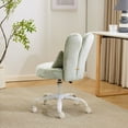 thumbnail image 2 of Ktaxon Plush Velvet Office Chair, Rabbit Ear Backrest Vanity Chair, Adjustable Swivel Reading Chair for Home Office Green, 2 of 9