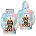 thumbnail image 3 of Happy Birthday Cute Puppy Yorkshire Terrier with Cake Gifts Party Hat All Over Print 3D Hoodie Unisex Merch Hoodies Yorkie Dog Lover Gifts - 00029, 3 of 6