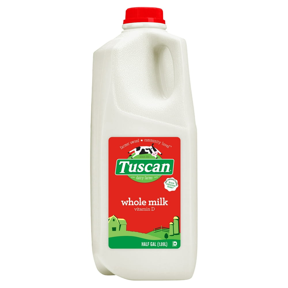 Tuscan Dairy Farms Whole Milk, Vitamin D Milk Half Gallon 1 Jug