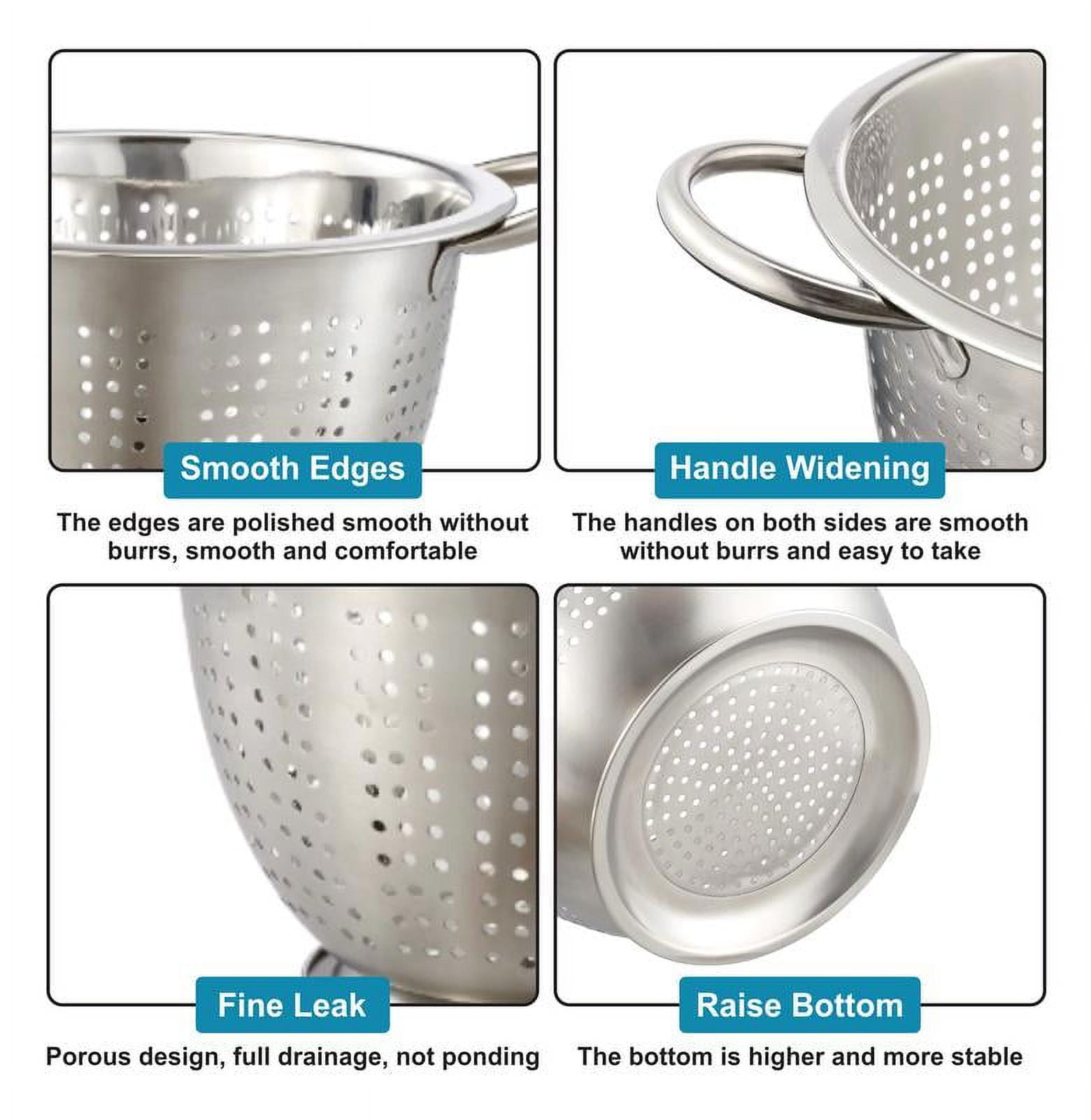 Mainstays Stainless Steel Colander, 5 qt, 10 in