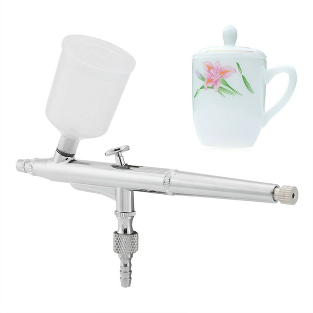 Dual Action Airbrush Kit Needle Large Capacity Cup Spray Airbrush, Copper Made, Suitable for Artists, with Dual Action Trigger Controls and Safety Locks, 20cc and 40cc Cup
