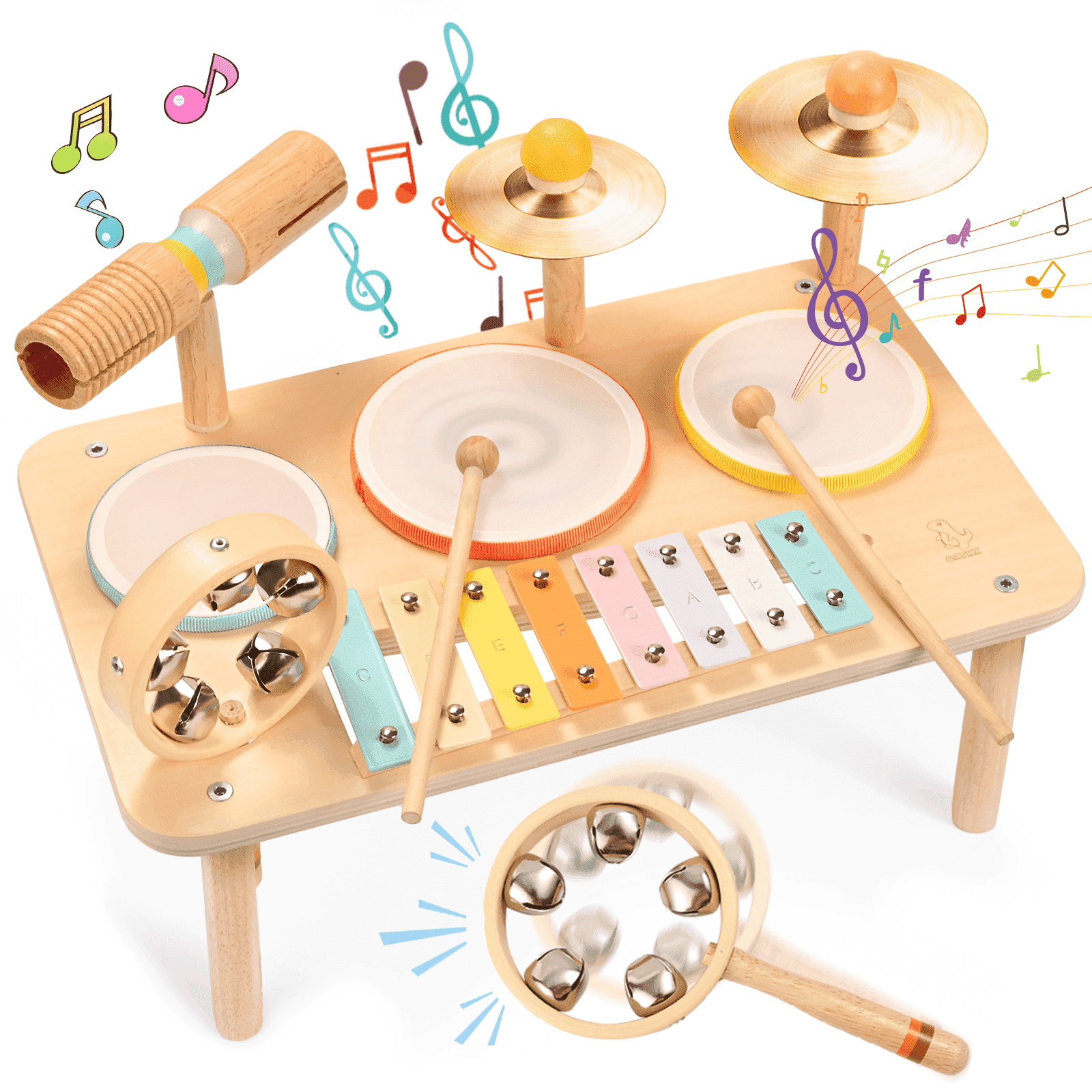 Manhattan Toy Lili Llama – Instrument De Musique En Bois – Xylophone, Maraca, Claquettes – Dès 12 Mois