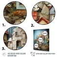 thumbnail image 3 of Designart "Modern Collage Fishing Village Life III" Coastal Framed Wall Art - Coastal Blue Coastal Windows Bedroom Framed Canvas Wall Art, 3 of 6
