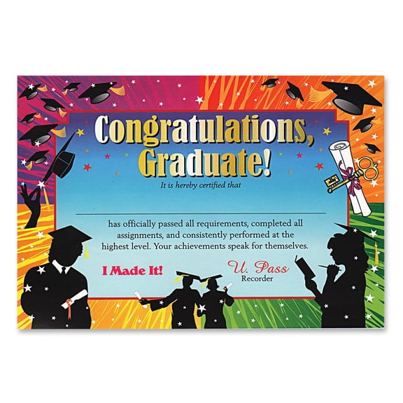 Beistle Congratulations Graduate Certificate (Case of 6)