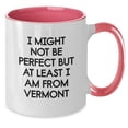 thumbnail image 2 of Funny Vermont Two Tone Coffee Mugs Gifts from Men to Friends, I Might Not Be Perfect But At Least I Am From Vermont, Birthday Unique Presents for Women, Coworkers, Family, 2 of 4