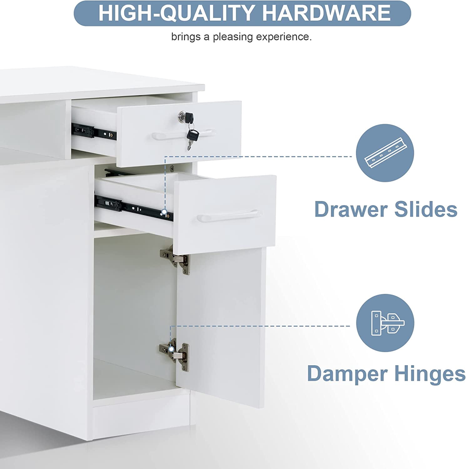 BarberPub Makeup Vanity Desk with Drawers, Manicure Table with Storage  Cabinet