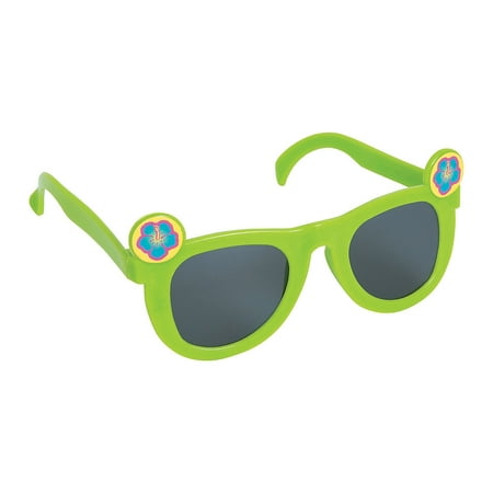 Fun Express - Kids Tropical Icon Sunglasses Green 1pc for Party - Apparel Accessories - Eyewear - Sunglasses - Party - 1 Piece