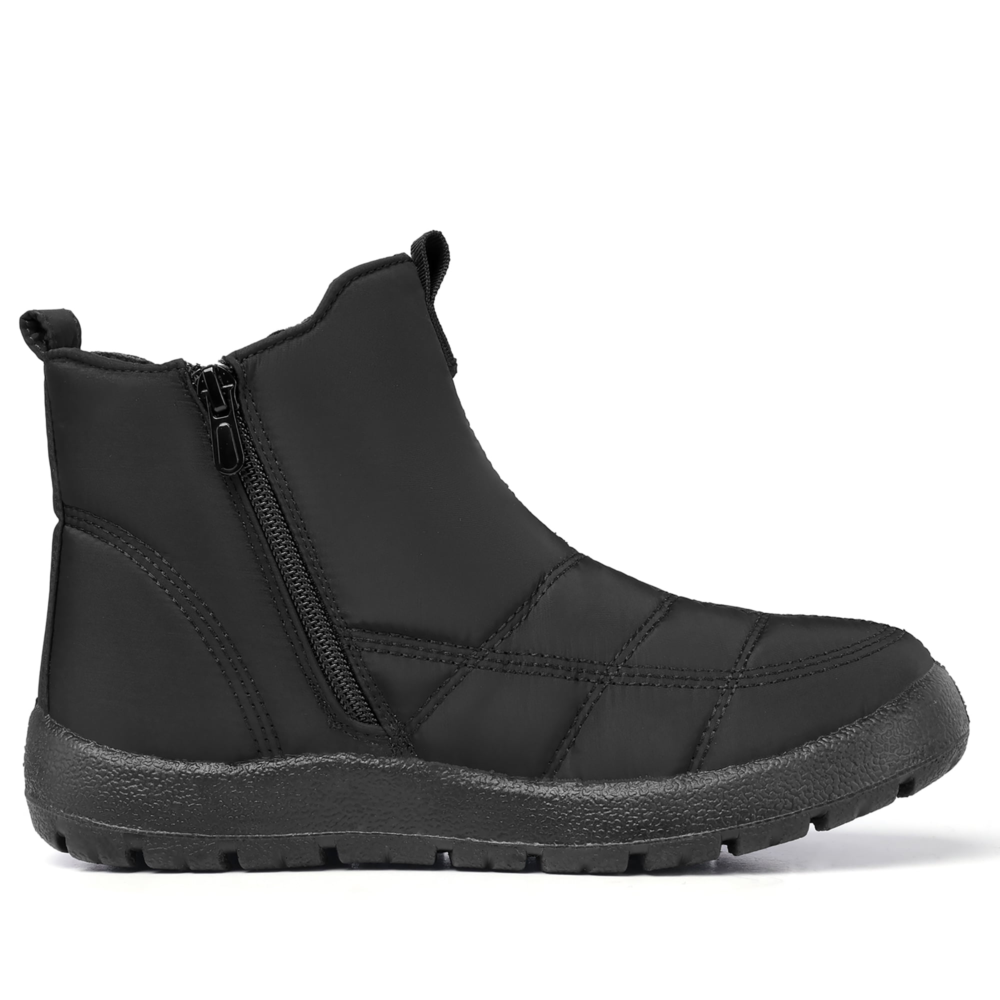 Boojoy Winter Shoes Boojoy Winter Snow Ankle Boots Warm Fur Lined Slip On  Waterproof (44 Black)