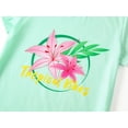 thumbnail image 2 of Topgal Tween Girls Tie Dye Pajamas Summer Green Flowers Sleepwear for Big Girls 2 Piece Pjs Set Size 8, 2 of 5