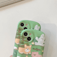 thumbnail image 2 of Cute Animals Phone Case Compatible with iPhone 12, Soft TPU Flexible Silicone Case, Full Body Screen Camera Protective Cover, Shockproof, Anti-Scratch, Slim Phone Case, Green, 2 of 4