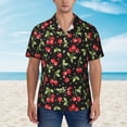 thumbnail image 2 of Fuzoiu Sweet Red Cherry Print Hawaiian Shirt for Men, Summer Beach Casual Short Sleeve Button Down Shirts, Men’s Beach Summer Shirts with Pocket,X-Large, 2 of 7