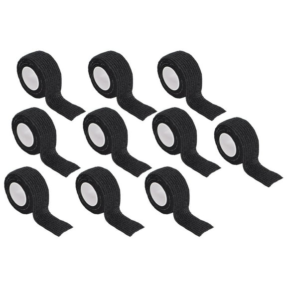 Self Adhesive Bandage Wrap, 10 Rolls 1 Inch X 2 Yards Self Adhesive Wrap Breathable Elastic Cohesive Bandage Tape for Writing for Stretch Athletic Wrist Ankle (Black)