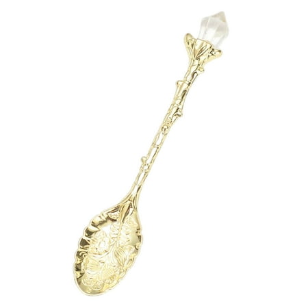 

Vintage Coffee Espresso Spoons for Sugar Dessert Carved Floral Wand Mini Spoon