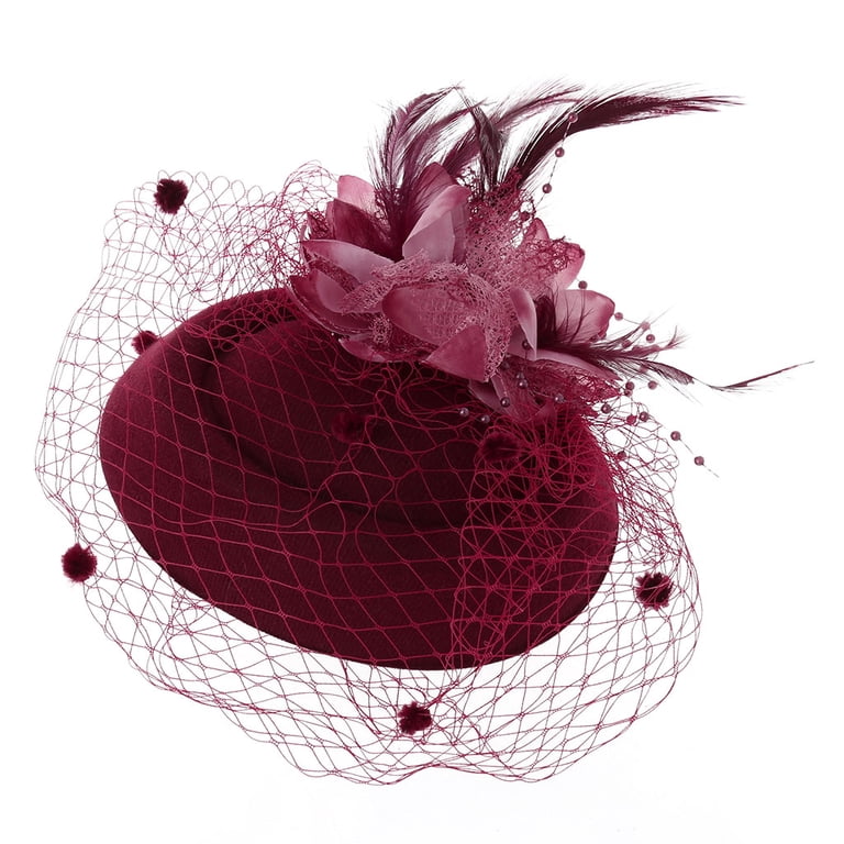 Fascinators Hair Clip Headband Pillbox Hat Bowler Feather  display picture 2
