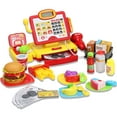 thumbnail image 5 of Thin Air Toys Cash Register for Kids 3 & Up | Pretend Play Set Comes with Toy Microphone, Working Scanner, Play Money, Fake Credit Card, Toy Food & Weight Scale | 25 Pieces with Lights & Sounds, 5 of 11
