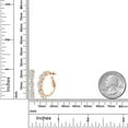 thumbnail image 2 of Gem Stone King 18K Rose Gold Plated Silver White Lab Grown Diamond Hoop Earrings for Women (3.00 Cttw, Round 4MM and 1.9MM, Gemstone Birthstone 1 inch Diameter), 2 of 3