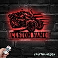 thumbnail image 2 of Craftnamesign Custom US Three Wheel Motorcycle Metal Wall Art LED Light, Custom Dirt Bike Name Sign, 2 of 5