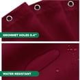 thumbnail image 4 of Biscaynebay Quality Fabric Shower Curtain Liners 72 Inch by 72 Inch, Burgundy Water Resistant Bathroom Curtains Rust Resistant Grommets & Weighted Bottom Hem Machine Washable, 4 of 18